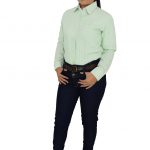 CAMISA OXFORD DAMA VERDE RAYAS