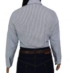 CAMISA OXFORD RAYAS DAMA AZUL ESPALDA